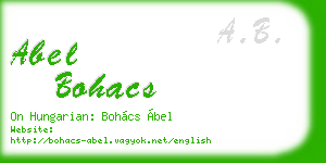 abel bohacs business card