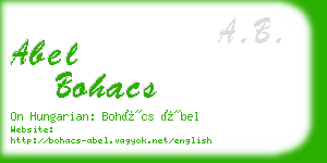 abel bohacs business card